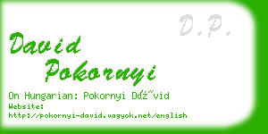 david pokornyi business card